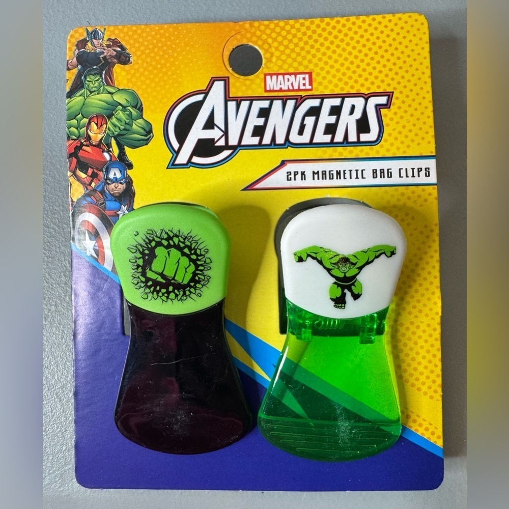 Marvel Avengers Hulk smash Magnetic Bag Clips - Green, White